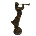 Musik-Dekor-Messingstatue-klassische Dame, die Bronzeskulptur Tpy-989 schnitzt